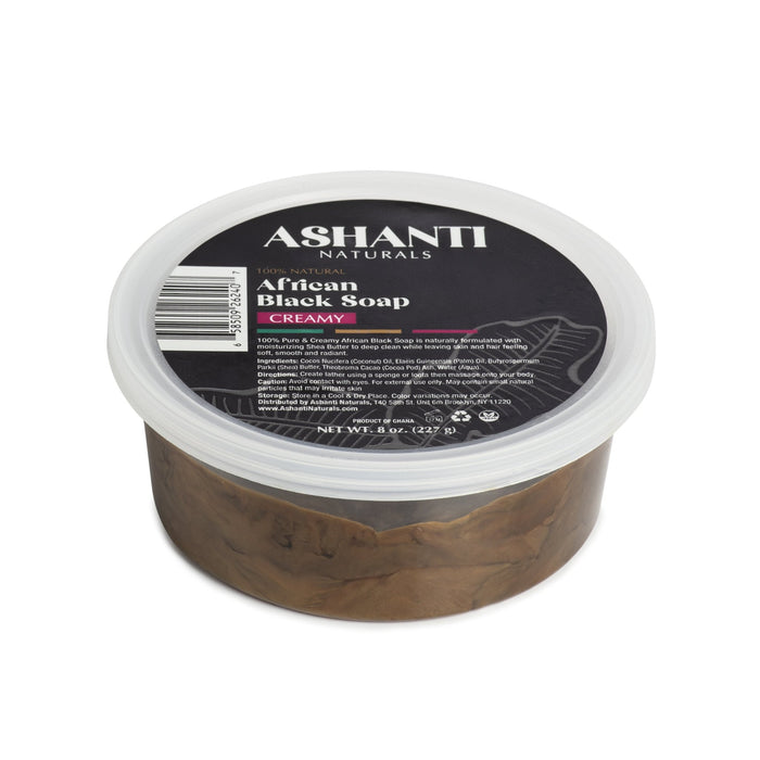 ASHANTI - 100% CREAMY AFRICAN BLACK SOAP - 8 OZ - Back2Africa