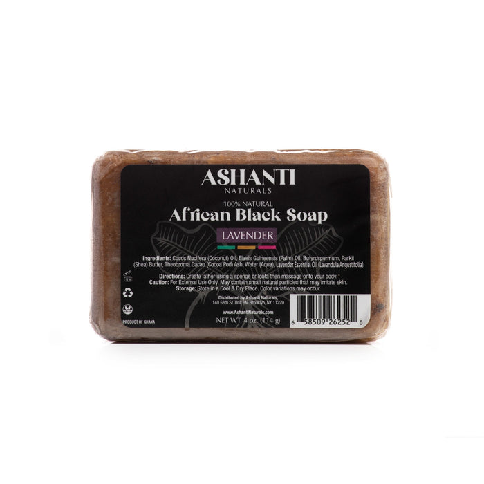 ASHANTI - AFRICAN BLACK SOAP BAR - 4 OZ- LAVENDER - Back2Africa