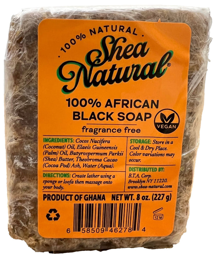 SHEA NATURAL AFRICAN BLACK SOAP 8.OZ - Back2Africa