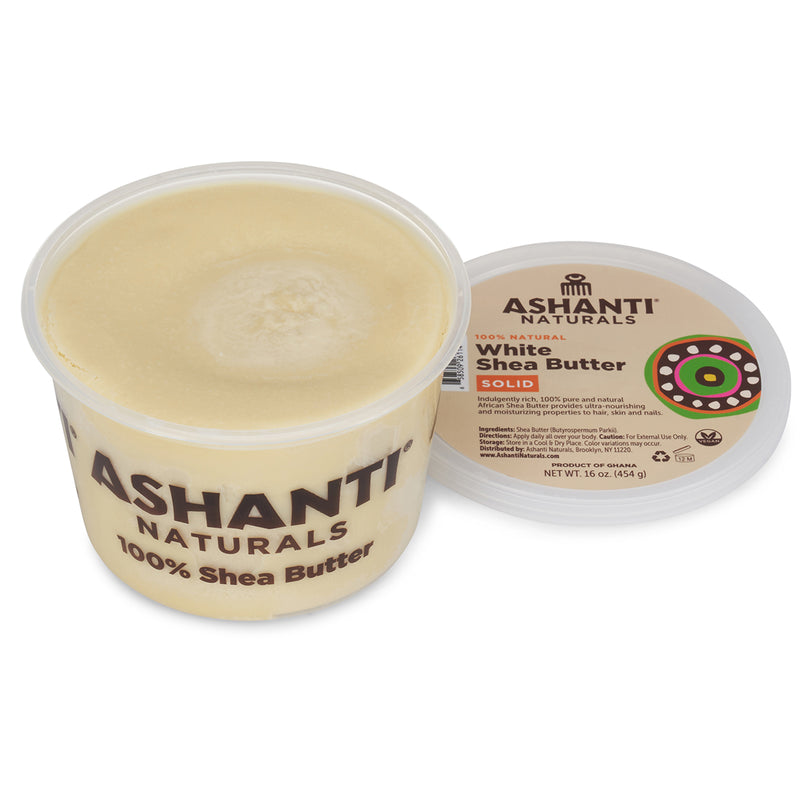 ASHANTI - 100% SOLID WHITE AFRICAN SHEA BUTTER 16 oz