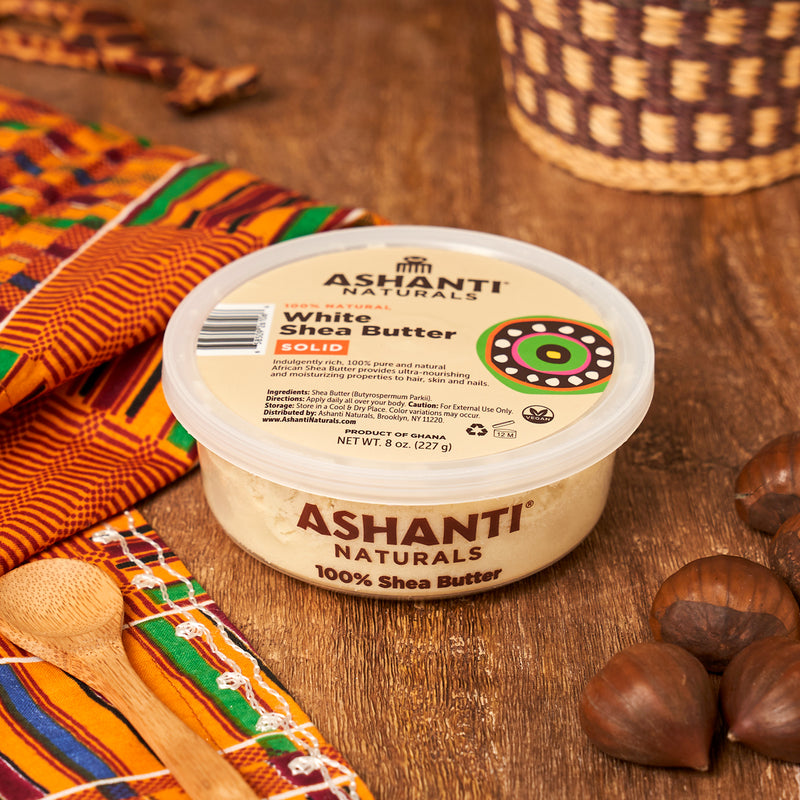 ASHANTI - 100% SOLID WHITE AFRICAN SHEA BUTTER 8 oz