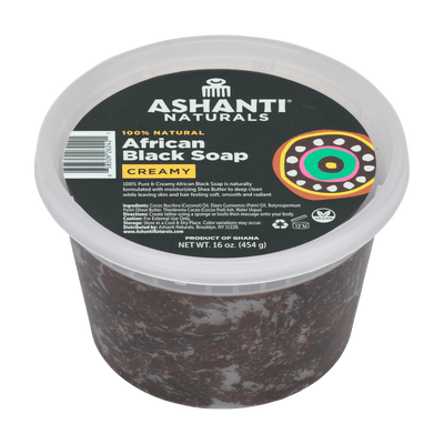 ASHANTI - 100% CREAMY AFRICAN BLACK SOAP - 16 OZ - Back2Africa