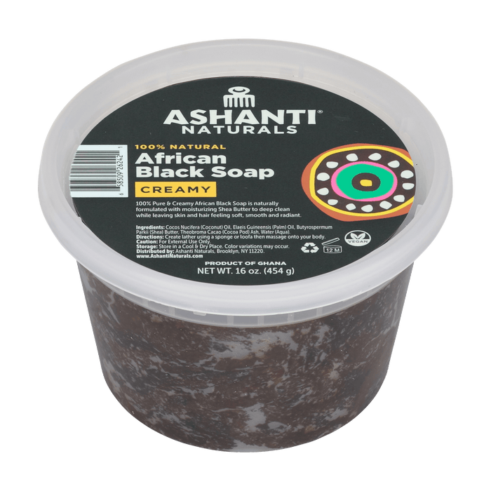 ASHANTI - 100% CREAMY AFRICAN BLACK SOAP - 16 OZ - Back2Africa