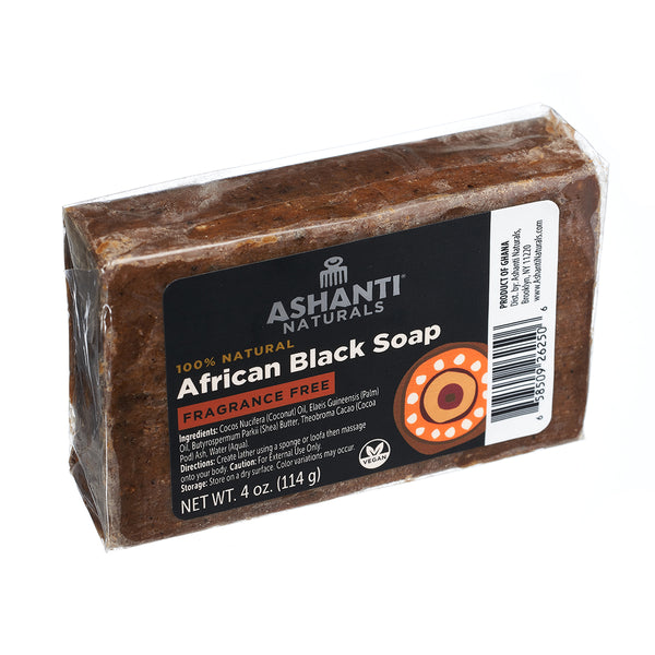 ASHANTI - AFRICAN BLACK SOAP BAR - 4 OZ- FRAGRANCE FREE