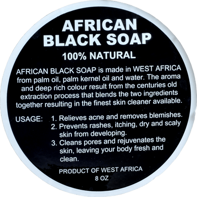 RAW AFRICAN BLACK SOAP LABEL (WHOLESALE): 8oz - Back2Africa