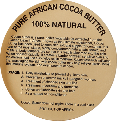 100% PURE NATURAL AFRICAN COCOA BUTTER LABELS - Back2Africa