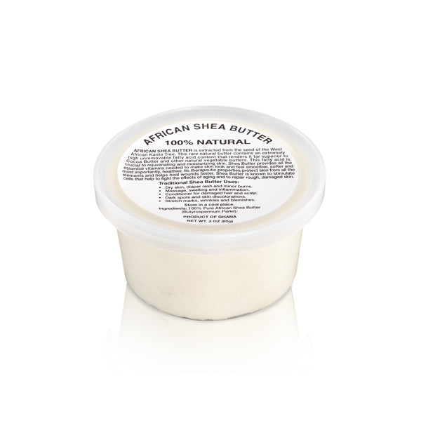 PURE NATURAL WHITE AFRICAN SHEA BUTTER FROM AFRICA: 3oz JAR
