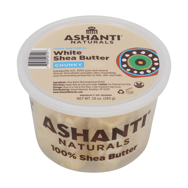 ASHANTI - 100% CHUNKY WHITE AFRICAN SHEA BUTTER 10 oz