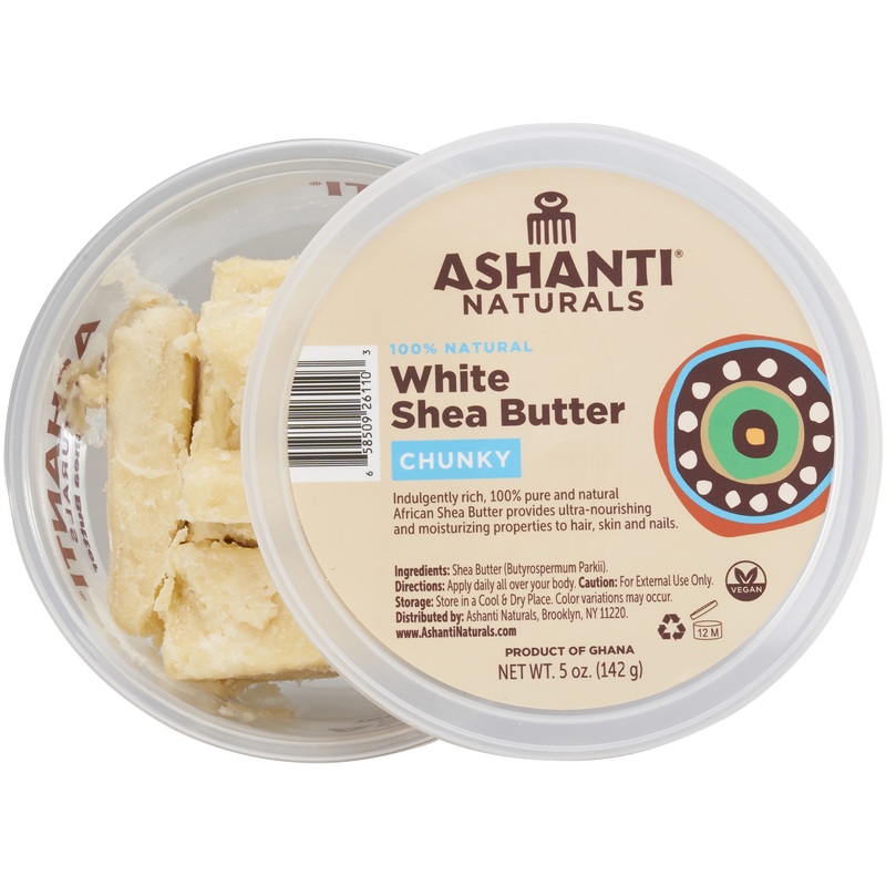 ASHANTI - 100% CHUNKY WHITE AFRICAN SHEA BUTTER 5 oz