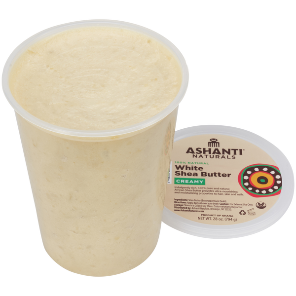 ASHANTI - 100% CREAMY WHITE AFRICAN SHEA BUTTER 28 oz