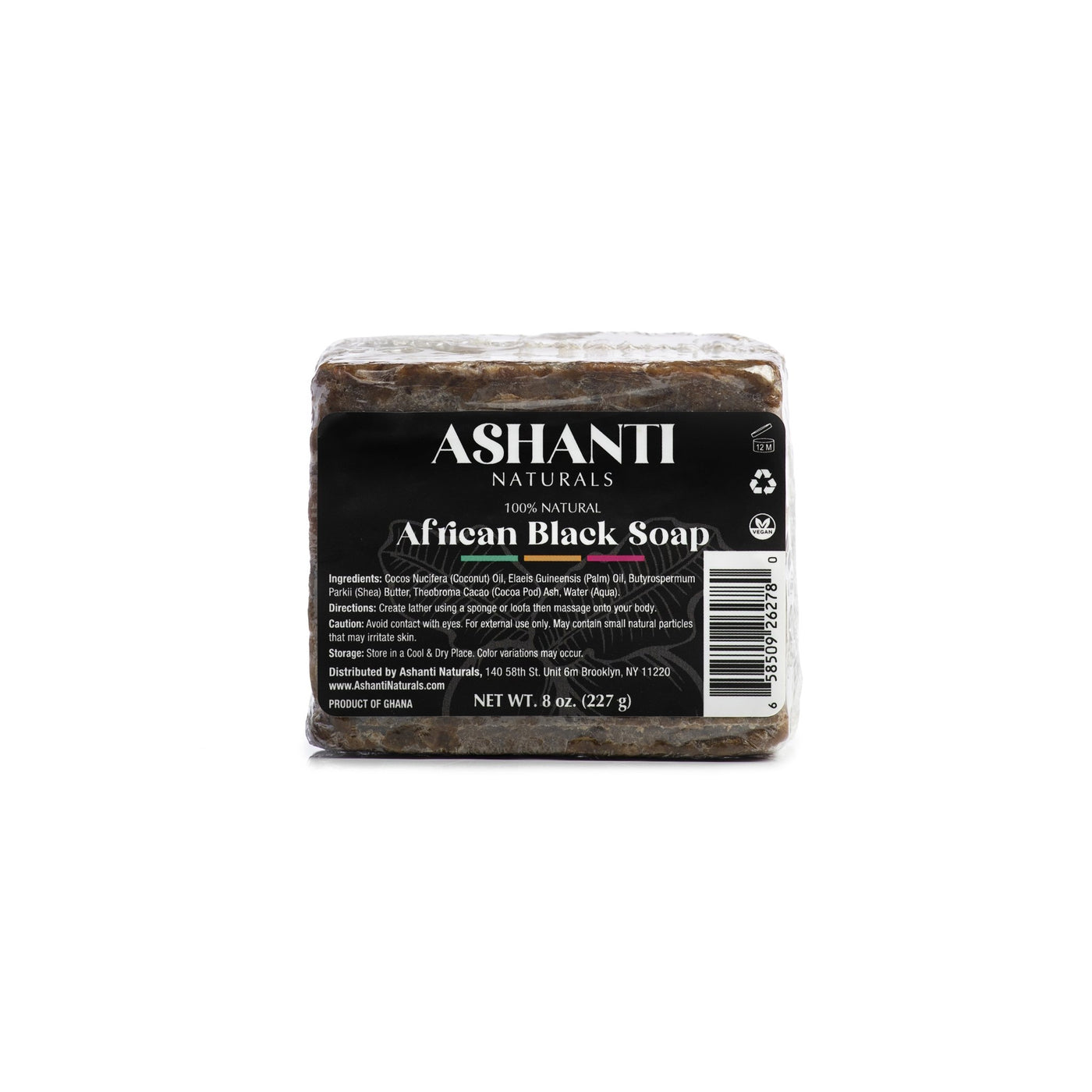 ASHANTI NATURALS AFRICAN BLACK SOAP 8.OZ - Back2Africa