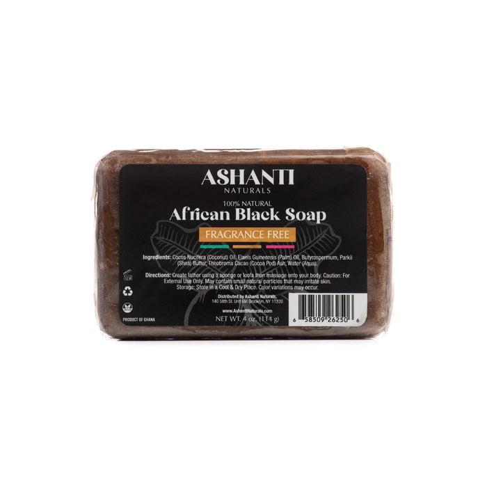 ASHANTI - AFRICAN BLACK SOAP BAR - 4 OZ- FRAGRANCE FREE - Back2Africa