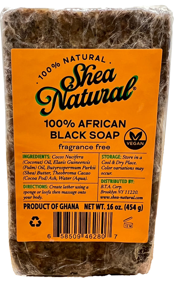 SHEA NATURAL AFRICAN BLACK SOAP BARS 16 OZ.