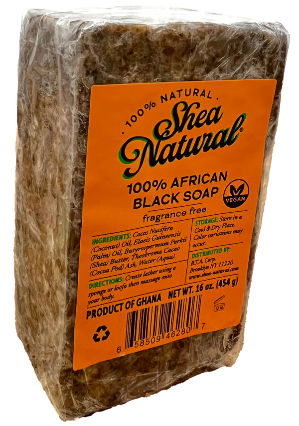 SHEA NATURAL AFRICAN BLACK SOAP BARS 16 OZ.