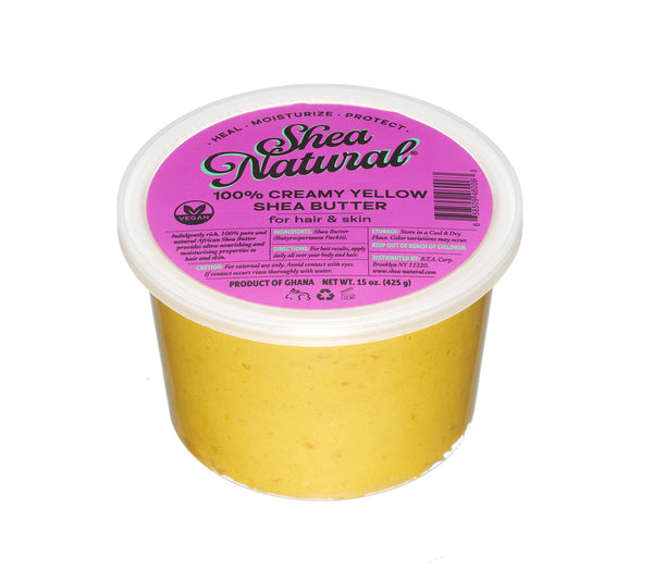 SHEA NATURAL - 100% CREAMY YELLOW AFRICAN SHEA BUTTER 15 oz