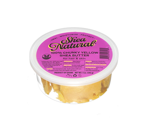 SHEA NATURAL - 100% CHUNKY YELLOW AFRICAN SHEA BUTTER 5 oz