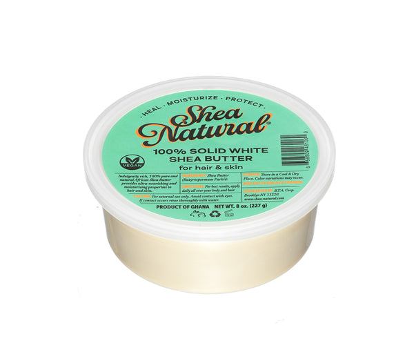 SHEA NATURAL - 100% SOLID WHITE AFRICAN SHEA BUTTER 8 oz