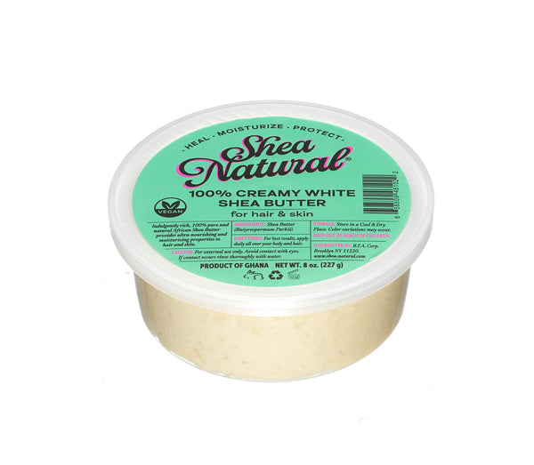 SHEA NATURAL - 100% CREAMY WHITE AFRICAN SHEA BUTTER 8 oz