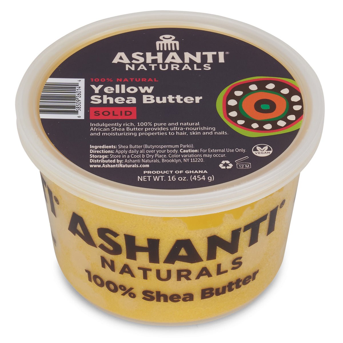 ASHANTI - 100% SOLID YELLOW AFRICAN SHEA BUTTER 16 oz - Back2Africa