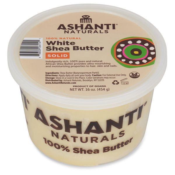 ASHANTI - 100% SOLID WHITE AFRICAN SHEA BUTTER 16 oz