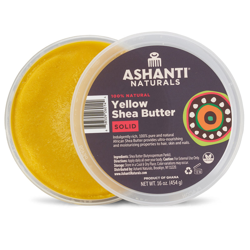 ASHANTI - 100% SOLID YELLOW AFRICAN SHEA BUTTER 16 oz