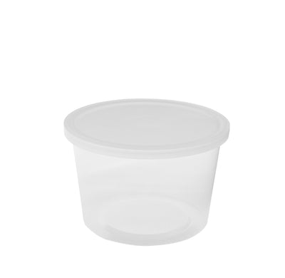 16oz CLEAR CONTAINER WITH TOP (12 PCS - WHOLESALE) - Back2Africa