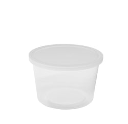 16oz CLEAR CONTAINER WITH TOP (12 PCS-WHOLESALE)
