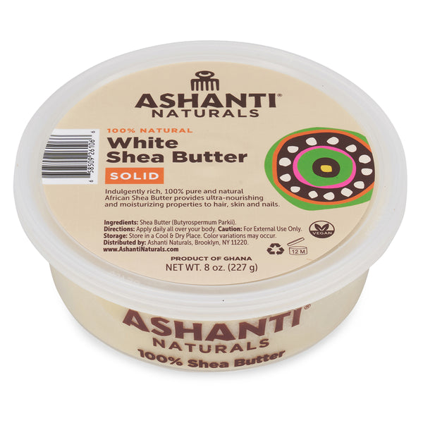 ASHANTI - 100% SOLID WHITE AFRICAN SHEA BUTTER 8 oz