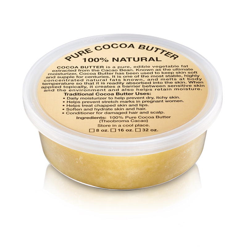 8oz JAR: PURE NATURAL RAW COCOA BUTTER (AFRICAN)