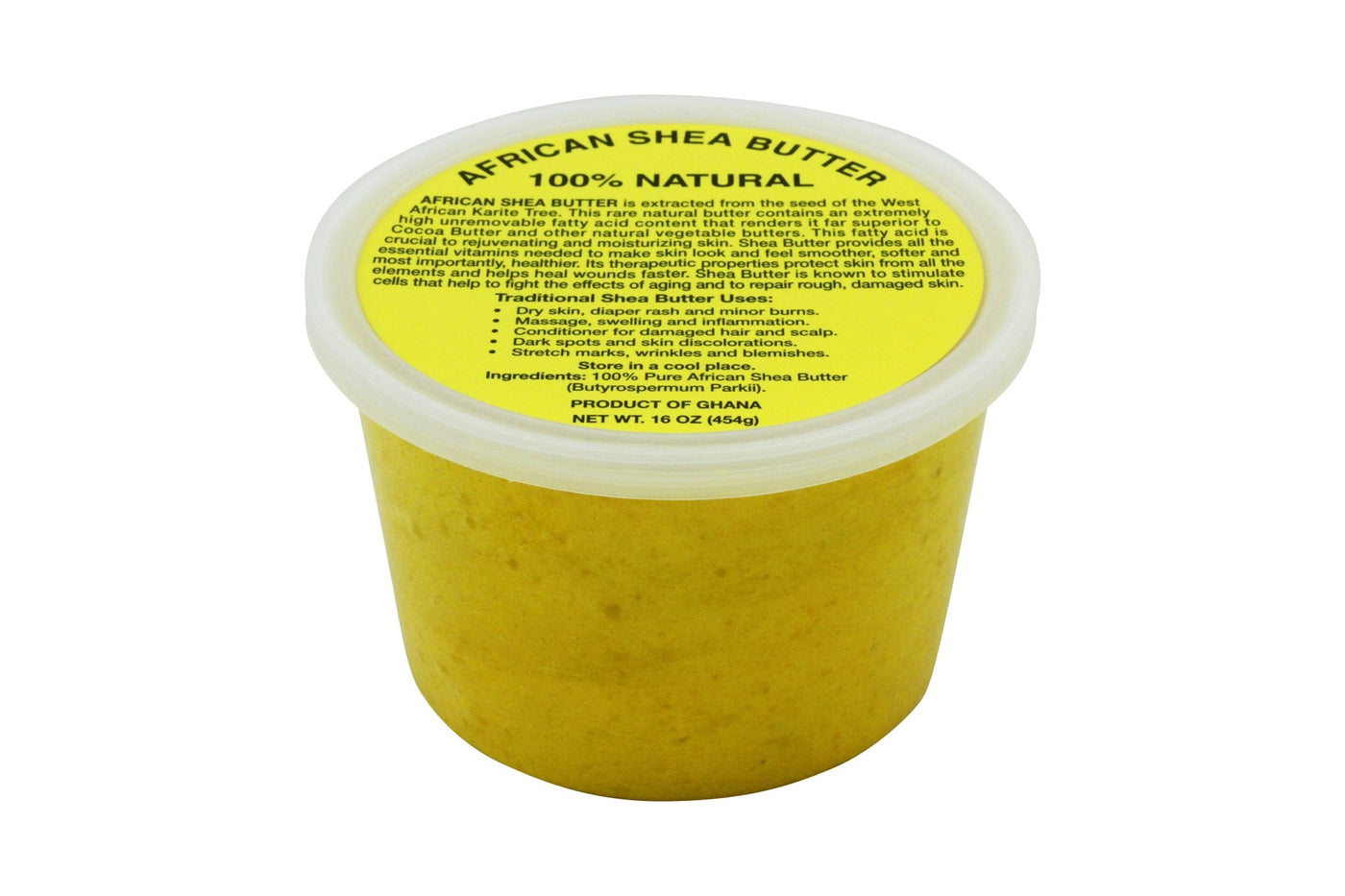 PURE NATURAL YELLOW AFRICAN SHEA BUTTER FROM AFRICA: 15oz JAR - Back2Africa