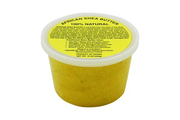 PURE NATURAL YELLOW AFRICAN SHEA BUTTER FROM AFRICA: 15oz JAR