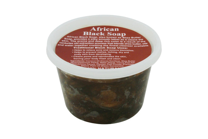 16oz JAR: PURE NATURAL AFRICAN SHEA BUTTER BLACK SOAP FROM GHANA - Back2Africa