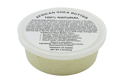 PURE NATURAL WHITE AFRICAN SHEA BUTTER FROM AFRICA: 8oz JAR - Back2Africa
