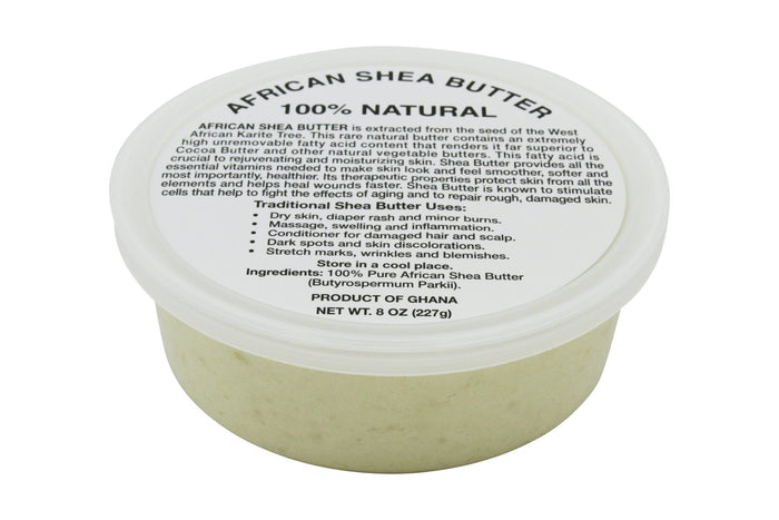 PURE NATURAL WHITE AFRICAN SHEA BUTTER FROM AFRICA: 8oz JAR - Back2Africa