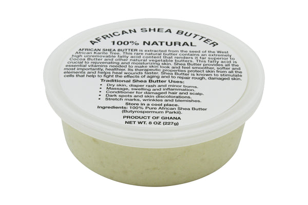 PURE NATURAL WHITE AFRICAN SHEA BUTTER FROM AFRICA: 8oz JAR