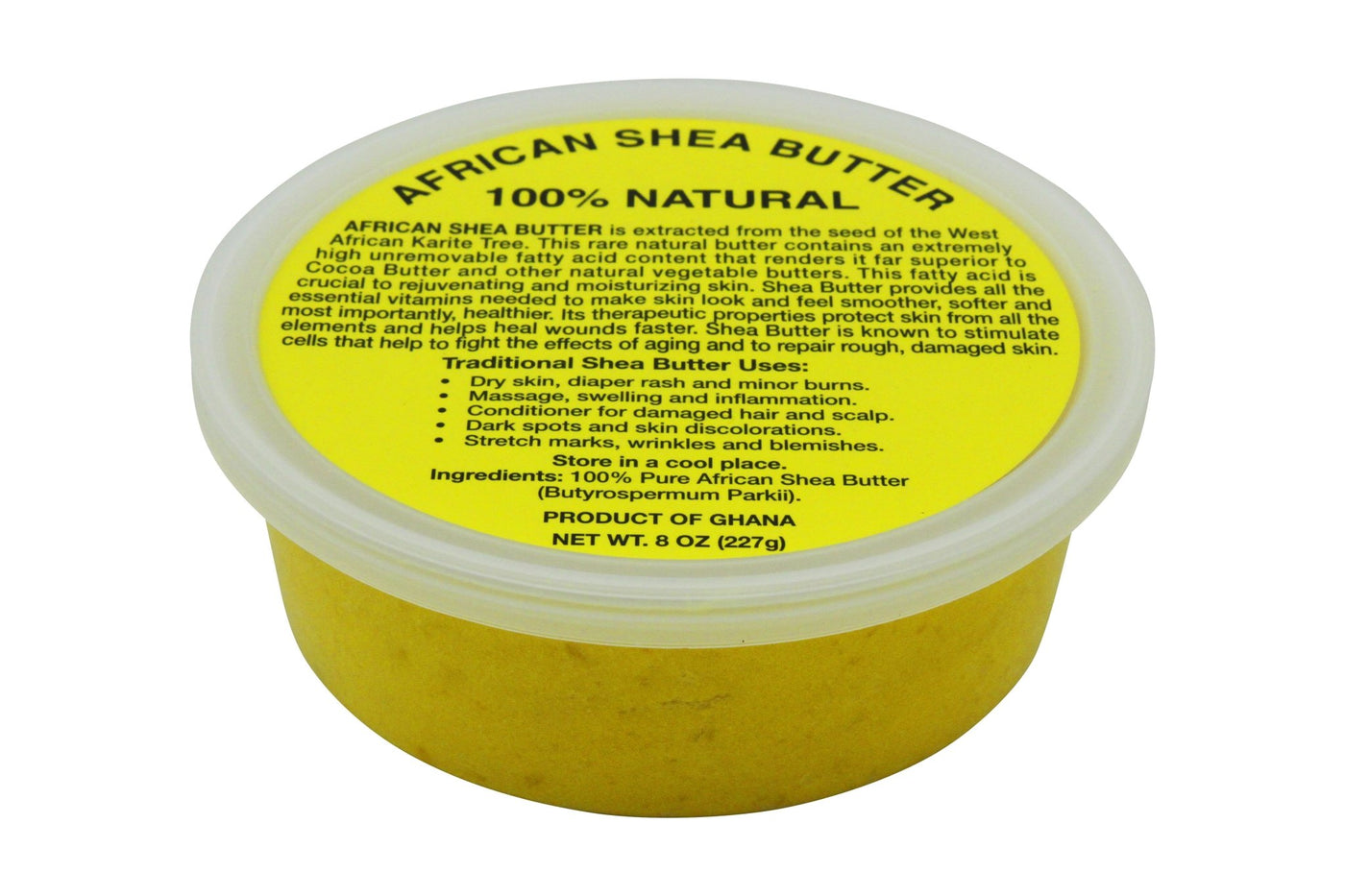 PURE NATURAL YELLOW AFRICAN SHEA BUTTER FROM AFRICA: 8oz JAR - Back2Africa