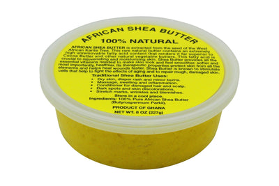 PURE NATURAL YELLOW AFRICAN SHEA BUTTER FROM AFRICA: 8oz JAR - Back2Africa