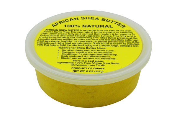 PURE NATURAL YELLOW AFRICAN SHEA BUTTER FROM AFRICA: 8oz JAR