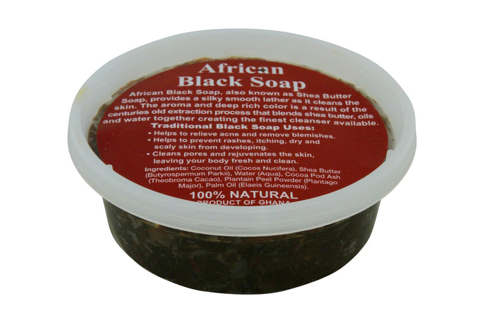 8oz JAR: PURE NATURAL AFRICAN SHEA BUTTER BLACK SOAP FROM GHANA - Back2Africa