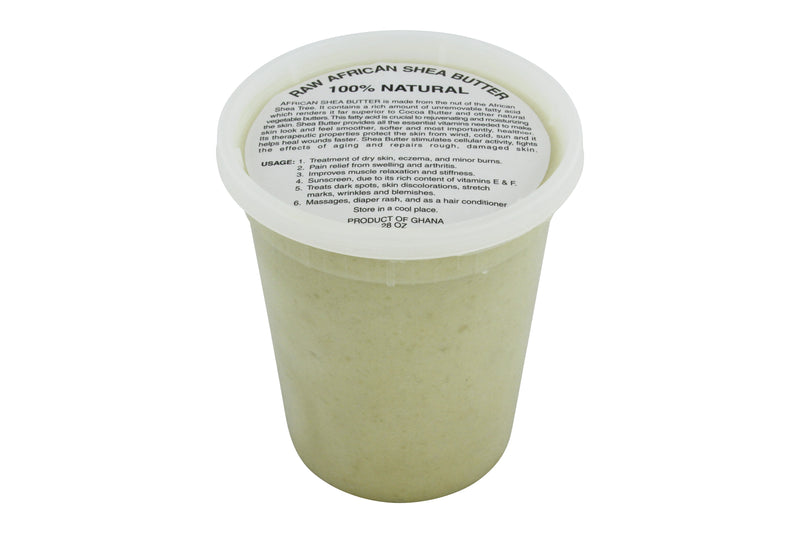 PURE NATURAL WHITE AFRICAN SHEA BUTTER FROM AFRICA: 28oz JAR