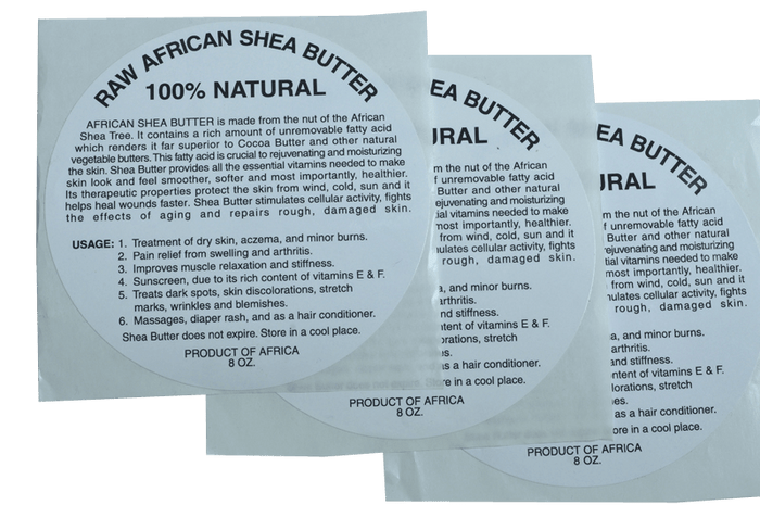 3oz: 100% PURE RAW WHITE SHEA BUTTER LABEL WHOLESALE - Back2Africa