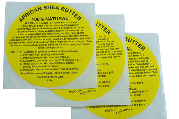 3oz: 100% NATURAL YELLOW SHEA BUTTER LABEL WHOLESALE