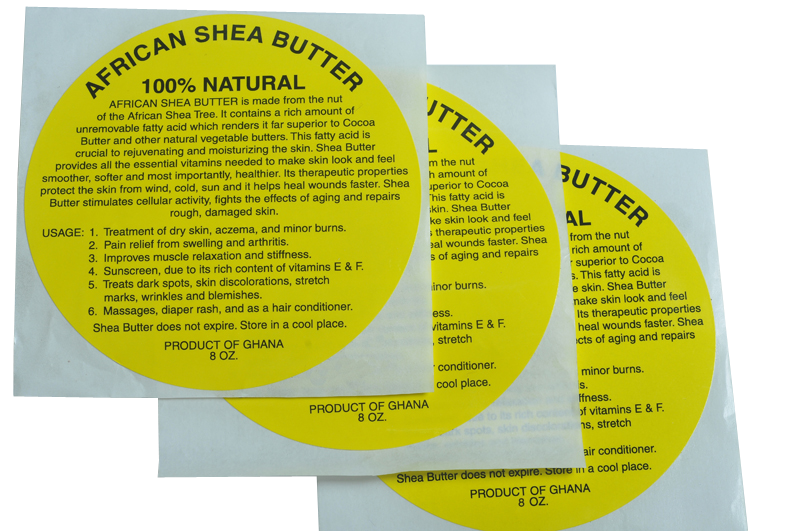 3oz: 100% NATURAL YELLOW SHEA BUTTER LABEL WHOLESALE