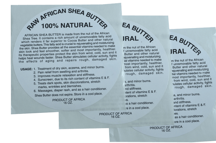 15oz: 100% PURE RAW WHITE SHEA BUTTER LABEL : WHOLESALE - Back2Africa