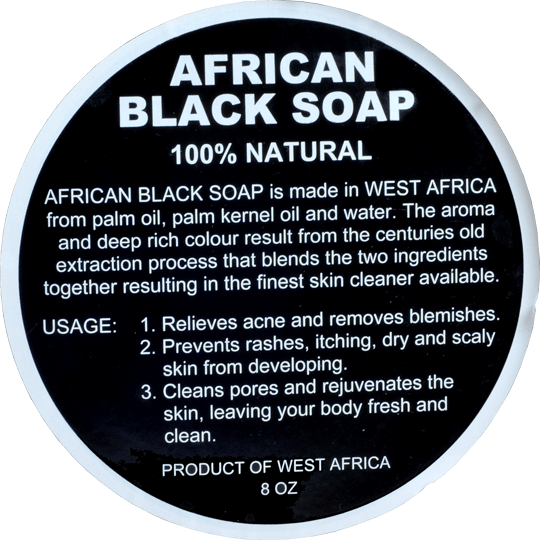 RAW AFRICAN BLACK SOAP LABEL (WHOLESALE): 8oz - Back2Africa