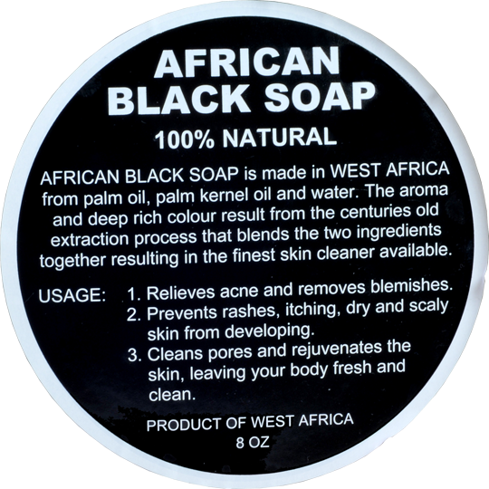 RAW AFRICAN BLACK SOAP LABEL (WHOLESALE): 8oz