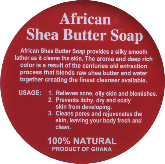 PURE NATURAL AFRICAN SHEA BUTTER SOAP LABEL (WHOLESALE)