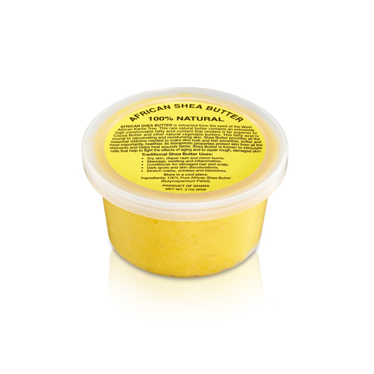 PURE NATURAL YELLOW AFRICAN SHEA BUTTER FROM AFRICA: 3oz JAR - Back2Africa