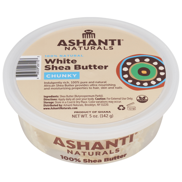 ASHANTI - 100% CHUNKY WHITE AFRICAN SHEA BUTTER 5 oz