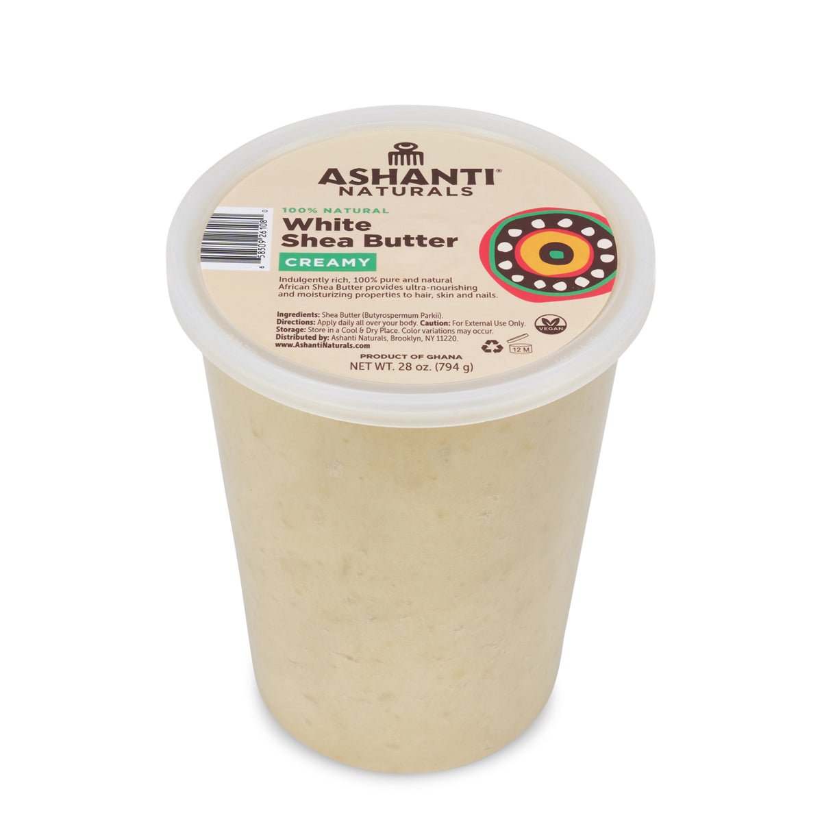 ASHANTI - 100% CREAMY WHITE AFRICAN SHEA BUTTER 28 oz - Back2Africa